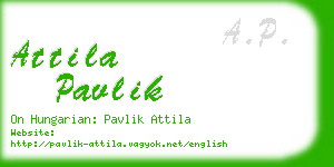 attila pavlik business card